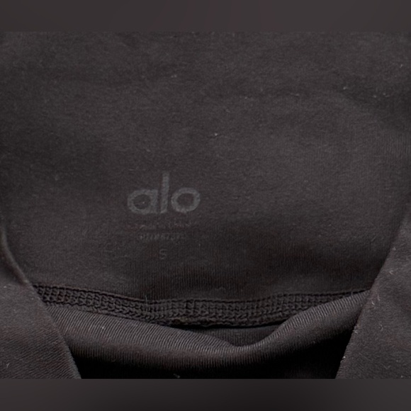 Alo Yoga Black Mesh Panels Moto Sheer Panel - High Rise Waist - Picture 8 of 8